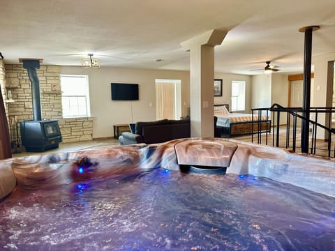 Indoor hot tub available year round