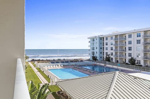 View of the Pool and Beach from Balcony