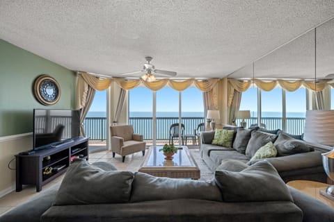 The ocean front living room is fabulous for movie night with the family.