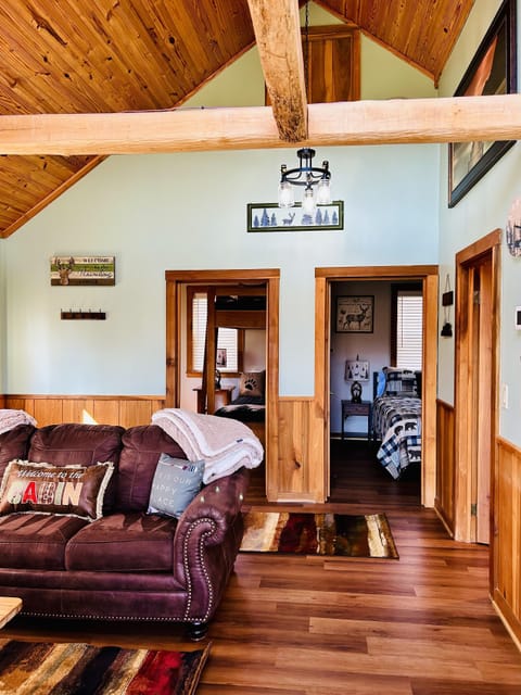 Living Room with Queen Sized pull out sleeper sofa