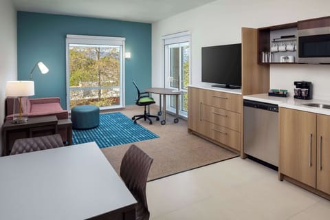 55-inch flat-screen TV with satellite channels