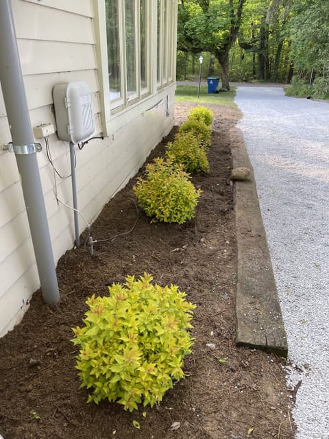 New Landscaping, long private driveway for multiple vehicles
