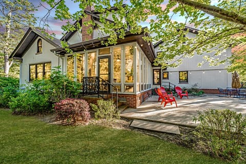 Sunroom and back patio area
