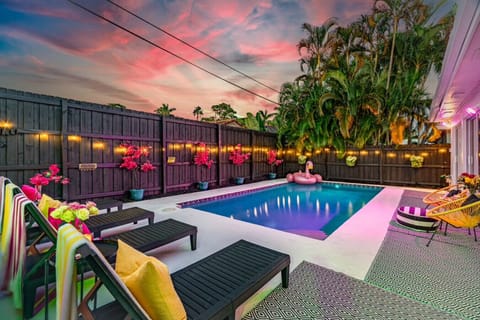 Private Heated Pool at Sunset - you`re own tropical escape.