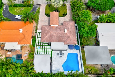 Aerial | Showcasing the private backyard