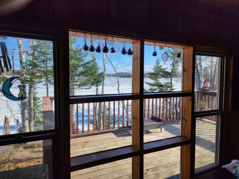 Living Room View of Deck and Lake