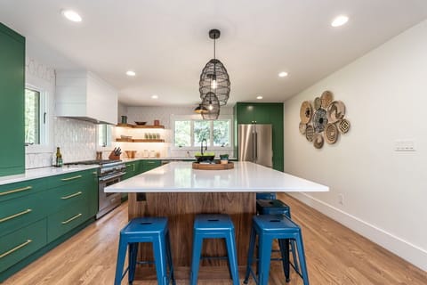 Fully stocked kitchen with high end finishes
