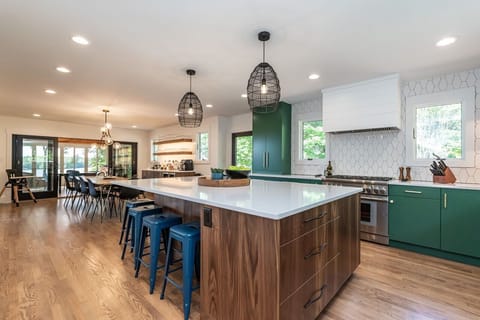 Fully stocked kitchen with high end finishes