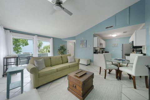 Spacious living room with sleeper sofa. 