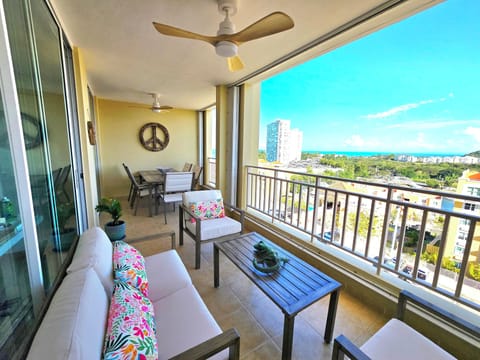 Spacious balcony with stunning views of the Caribbean 