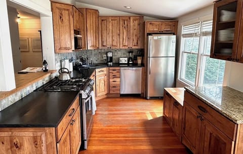 Kitchen with lake views