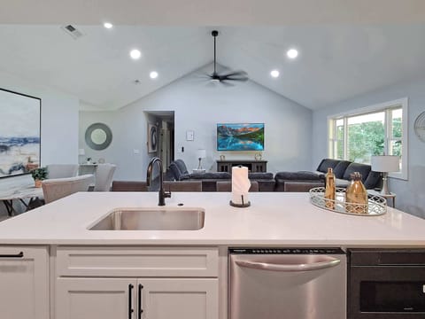 Kitchen Island overlooking Living Room