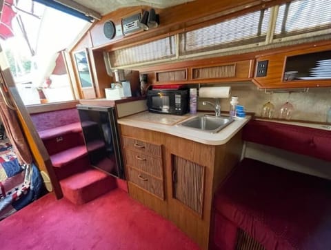 Galley (Kitchen) has a refrigerator, microwave, keurig &  bluetooth stereo, etc