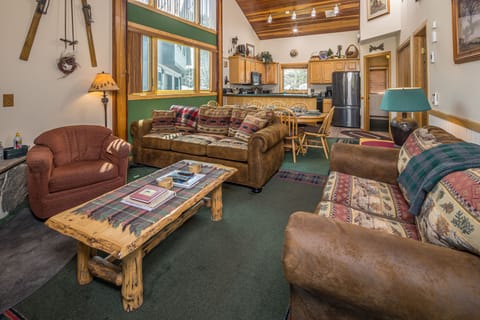 The main level living area offers an open concept floor plan