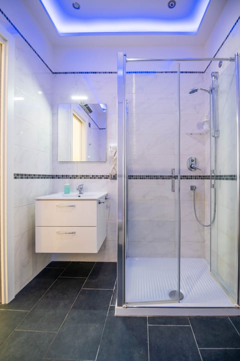 Deluxe Studio | Bathroom | Shower, rainfall showerhead, hair dryer, bidet