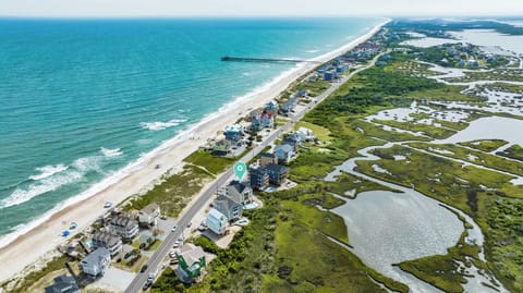 Aerial view of gorgeous North Topsail Beach