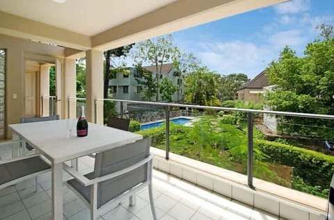 Balcony overlooking the pool 