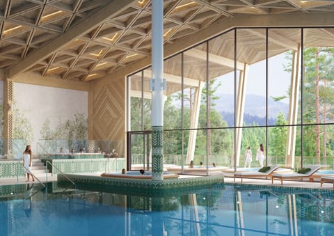 Indoor pool, open 8:00 AM to 10:00 PM, sun loungers, lifeguards on site