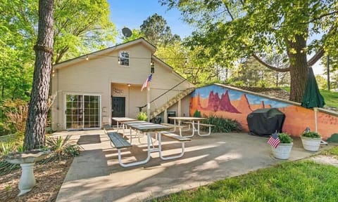 Back porch with grill and tables