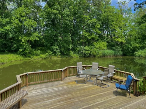 Deck overlooking pond