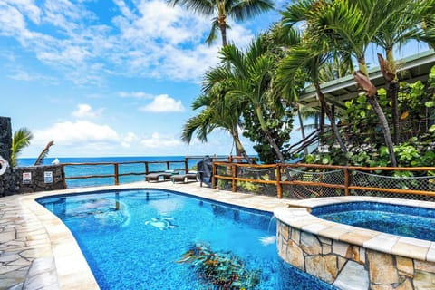 Hot tub with ocean views
