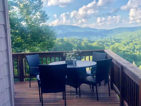 Enjoy endless  Blue Ridge mountain views from private deck