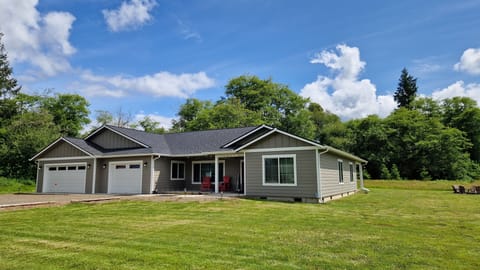 The home is located in a residential neighborhood on a quiet road.