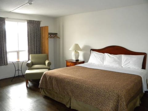 Room, 1 King Bed | Desk, blackout drapes, iron/ironing board, free WiFi