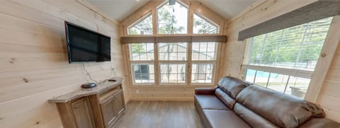 Loft Park Model Sleeps 8, Non Smoking, Kitchen (No Pets) | Living room | TV