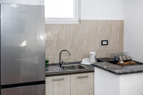 Superior Apartment | Private kitchen | Electric kettle, cleaning supplies