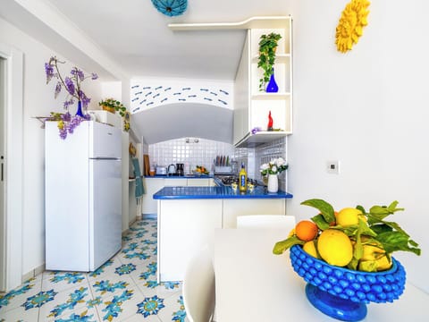 Panoramic Apartment | Private kitchen | Fridge, microwave, oven, stovetop