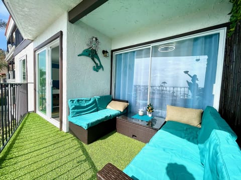 Cozy private balcony with comfortable seating is perfect for relaxing outdoors!