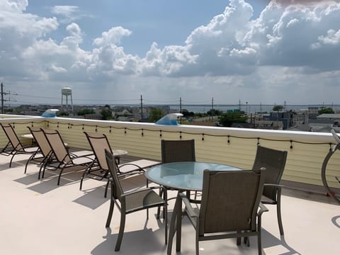  rooftop deck with bay and ocean views