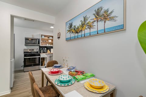 Guests are welcomed with a wine bottle and snacks for kids and adults -Dining Area