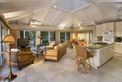 The spacious kitchen and living room areas!
