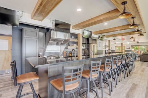 State of the art commercial kitchen! Cafe appliances, Cambria stone counters, and TONS of seating!