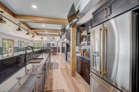Commercial grade kitchen overlooking the water