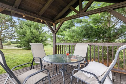 Enjoy the backyard pavilion with an expansive view