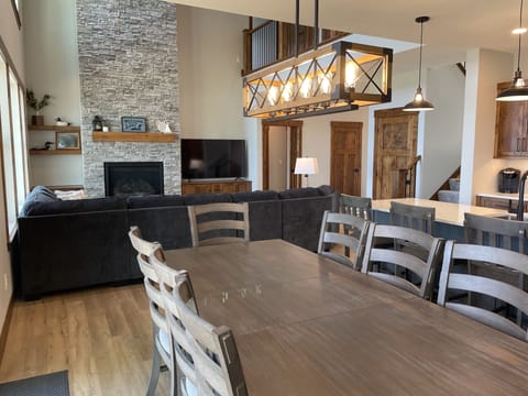 Open concept kitchen, dining room, and great room