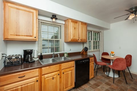 Bring your own food, we've got basic spices and a clean kitchen waiting for you!