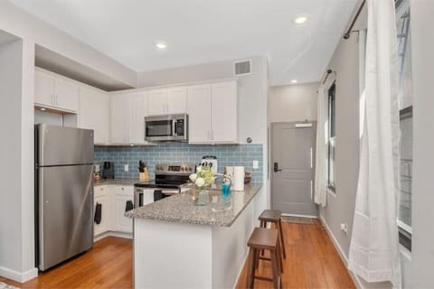 Barstools for extra seating. 