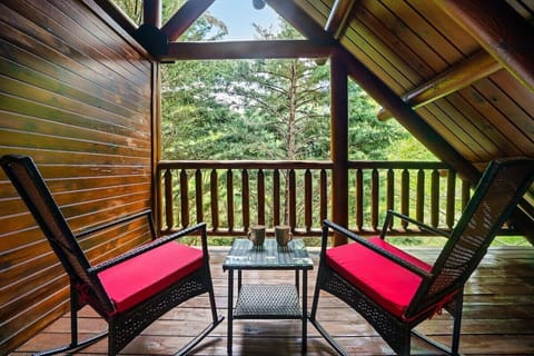 Captivating mountain view from our cozy patio off of the upstairs master bedroom
