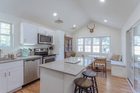 Charming kitchen with bar seating