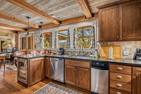 Indoors, Hardwood, Kitchen, Stained Wood, Floor