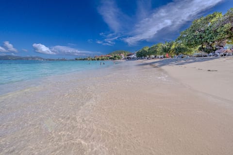 The amazing Sapphire Beach, just a short 1 min walk away!
