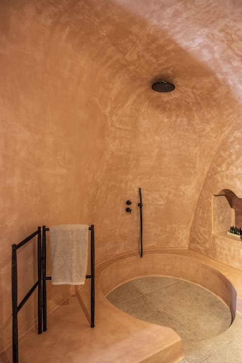 Suite with Outdoor Hot Tub | Bathroom | Shower, rainfall showerhead, eco-friendly toiletries, hair dryer