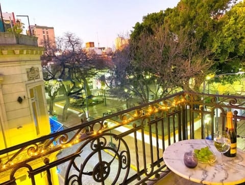 Direct view to Plaza Dorrego from both living room balconies. Full of sun.