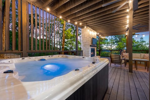 Private hot tub on the bottom deck
