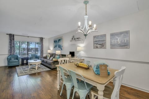 Dining table featuring 6 chairs