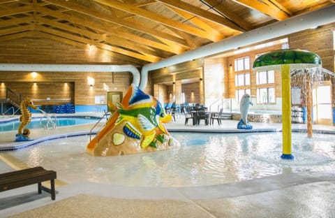 Indoor pool, open 8:00 AM to 10:00 PM, lifeguards on site
